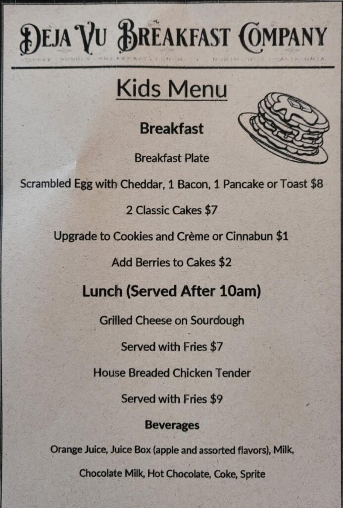 Deja Vu Breakfast Company Menu 8